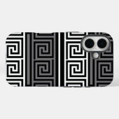 Grijs Wit Zwart Grieks Key Fret Patroon Design Case-Mate iPhone Case (Achterkant (horizontaal))