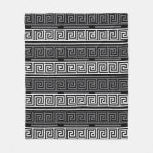 Grijs Wit Zwart Grieks Key Fret Patroon Design Fleece Deken (Voorkant)