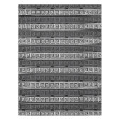 Grijs Wit Zwart Grieks Key Fret Patroon Design Tafelkleed (Voorkant)