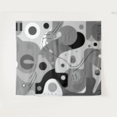 Grijs wit zwart, grillige vormen modern design wandkleed (Voorkant (horizontaal))