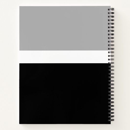 Grijs Wit Zwart Kleuren Stijl Design Notitieboek (Achterkant)