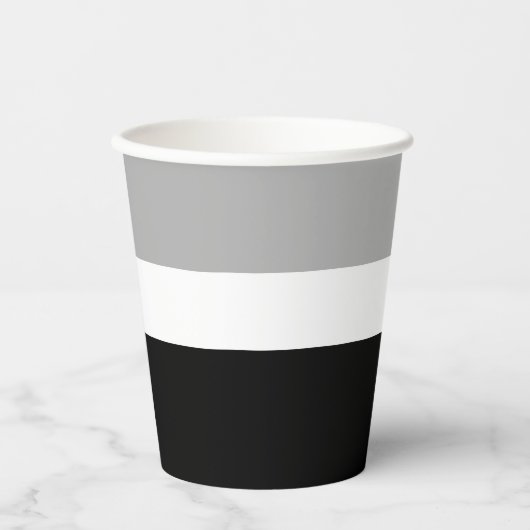 Grijs Wit Zwart Kleuren Stijl Design Papieren Bekers (Voorkant)
