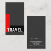 Grijs Wit Zwart Rood Reisbureau Visitekaartje (Voorkant / Achterkant)
