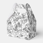 Grijs & Witte Abstracte Rook Feest Favor Doos Bedankdoosjes (Achterkant)