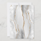 Grijs Witte Agaat Goud Glitter Eerste Heilige Comm Kaart (Achterkant)