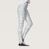 Grijs-witte Aztec-stam Leggings (Rechts)