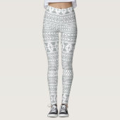 Grijs-witte Aztec-stam Leggings (Voorkant)