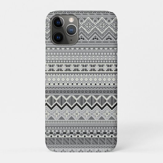 Grijs witte azteekse patronen ontwerp Case-Mate iPhone case (Achterkant)
