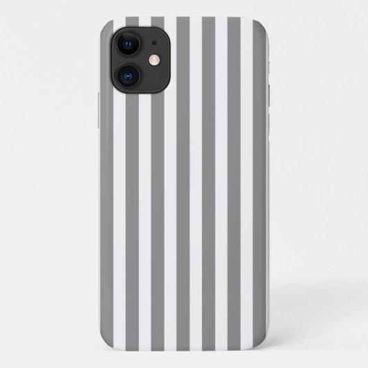 Grijs-witte candy strepen Case-Mate iPhone case (Achterkant)