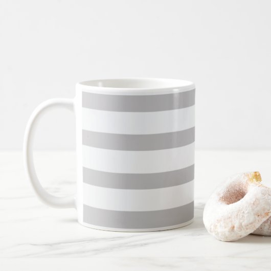 Grijs Witte Candy Strepen Koffiemok (Met donut)