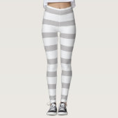 Grijs Witte Candy Strepen Leggings (Voorkant)