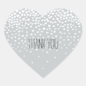 Grijs Witte Confetti Harten Hart Sticker (Voorkant)