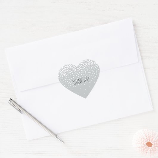 Grijs Witte Confetti Harten Hart Sticker (Envelop)