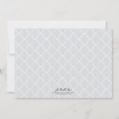 Grijs-witte Damask Eerste Communie Kaart (Achterkant)