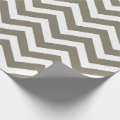 Grijs & Witte Dikke Chevron Huwelijk Verjaardag V3 Cadeaupapier (Hoek)