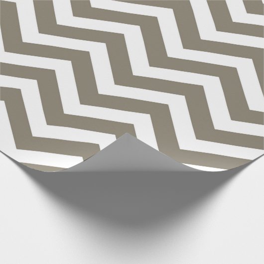 Grijs & Witte Dikke Chevron Huwelijk Verjaardag V3 Cadeaupapier (Hoek)