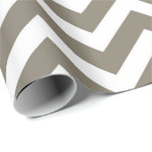 Grijs & Witte Dikke Chevron Huwelijk Verjaardag V3 Cadeaupapier (Rol Hoek)