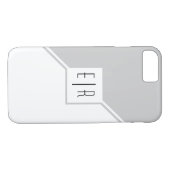 Grijs, witte driehoeken, monogram moderne geometri Case-Mate iPhone case (Achterkant (Horizontaal))