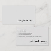 Grijs Witte Eenvoudige Programmeur Visitekaartje (Voorkant / Achterkant)