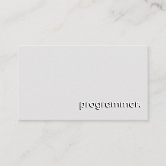 Grijs Witte Eenvoudige Programmeur Visitekaartje (Voorkant)
