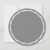 Grijs & Witte Elegante Fancy Bruiloftsinvitatie Kaart (Achterkant)