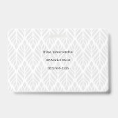 Grijs-witte foto-identificatiekaart badge (Achterkant)