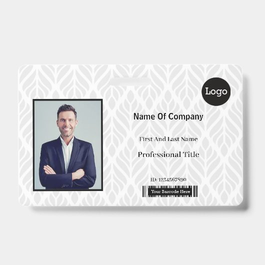 Grijs-witte foto-identificatiekaart badge (Voorzijde)