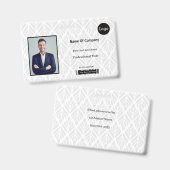 Grijs-witte foto-identificatiekaart badge (Voor- en achterkant)