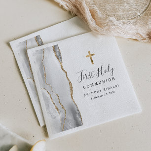 Grijs Witte Gagaat Eerste Heilige Communie Servet