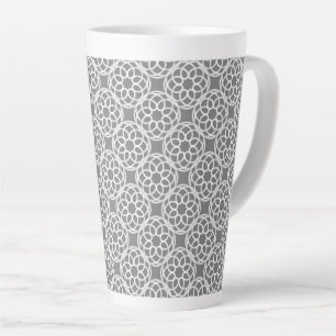 Grijs Witte Geometrisch Naadloos Patroon Latte Mok