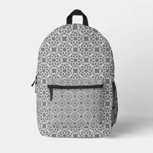Grijs Witte Geometrische Naadloos Patroon Bedrukte Rugzak