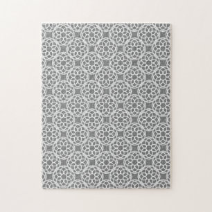 Grijs Witte Geometrische Naadloos Patroon Legpuzzel