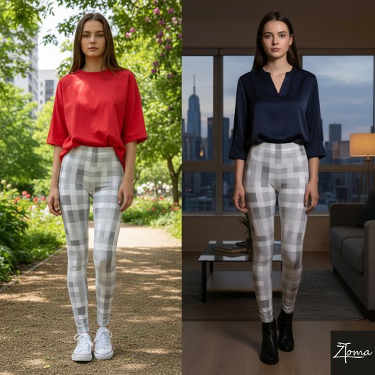 Grijs & Witte Glamourieuze Broek Leggings