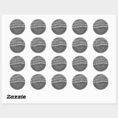 Grijs & Witte Golf Moderne Chic Trouw Ronde Sticker (Vel)
