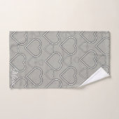Grijs & Witte Hartjes Badkamer Handdoek Sets (Handdoek)