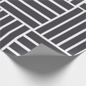 Grijs Witte Horizontale Verticale Strepen Cadeaupapier (Hoek)