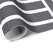 Grijs Witte Horizontale Verticale Strepen Cadeaupapier (Rol Hoek)