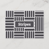 Grijs Witte Horizontale Verticale Strepen Visitekaartje (Voorkant)