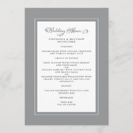 Grijs & Witte Huwelijk Moderne Chique Randen Menu