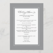 Grijs & Witte Huwelijk Moderne Chique Randen Menu (Voorkant)