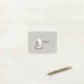 Grijs Witte Kat Post-it® Notes (Op bureau)