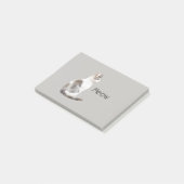 Grijs Witte Kat Post-it® Notes (Schuin)