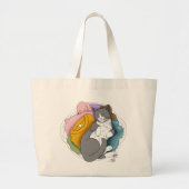 Grijs Witte Kattenhaar Wasmachine Grote Tote Bag (Voorkant)