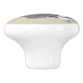 Grijs Witte Kattenhaar Wasmachine Keramische Knop (Zijkant)