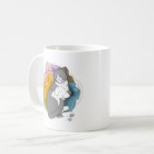 Grijs Witte Kattenhaar Wasmachine Koffiemok (Voorkant links)