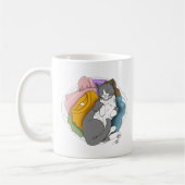 Grijs Witte Kattenhaar Wasmachine Koffiemok (Links)