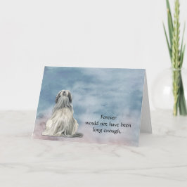 Grijs Witte Lhasa Apso Hond Condoleancekaart Feestdagen Kaart