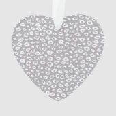 Grijs Witte Luipaard Lint Boog Diamant Ornament (achterkant)