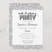 Grijs Witte Luipaardprint 16e Verjaardag Kaart (Voorkant / Achterkant)