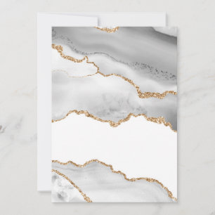 Grijs Witte Marmer Agaat Elegant Gouden Glitters Bedankkaart